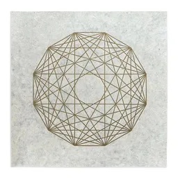 Veskor Cassiopeia Veskor Cassiopeia 6-ORTHOPLEX HEXACROSS Heilige Geometrie Linoldruck | 40 x 40 cm | Gold auf Naturweiß – Produktbild 1 von 1