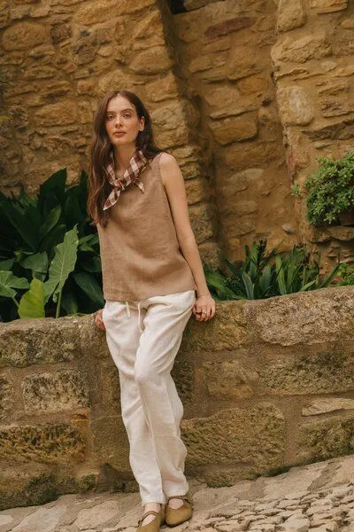 AmourLinen AmourLinen Klassisches Leinenoberteil COLETTE, Rosy brown (braun), – Produktbild 4 von 4