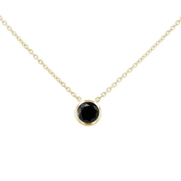 Eppi Eppi Goldene Halskette mit schwarzem Diamanten Jonie, Gelb, – Produktbild 2 von 4