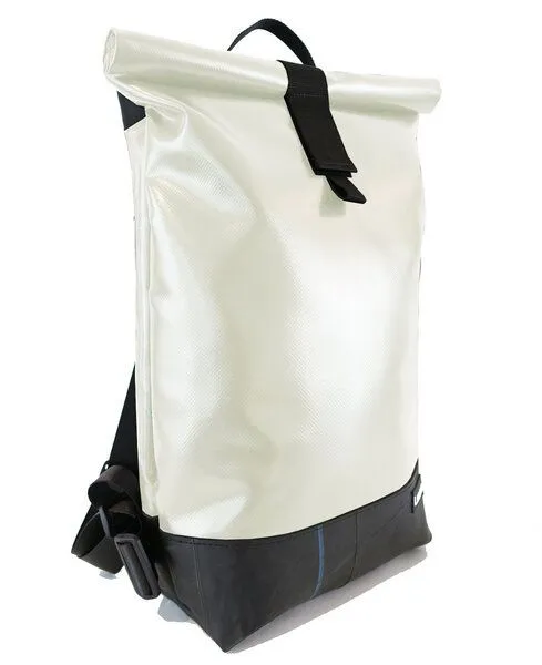 Leonca Leonca Rollrucksack aus LKW-Plane in 11 Farben/3 Größen, Weiss, – Produktbild 1 von 3