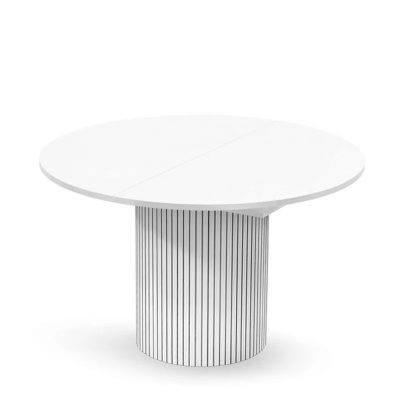 Woodman Esstisch Toscana, Speisetisch, Tisch (Made in Europe), Breite 120 cm, melaminbeschichtet, mit Verlängerungsplatten, FSC®, Weiß, – Produktbild 2 von 5