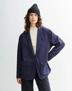 Rotholz Rotholz Damen vegan Kimono-Blazer Blau – Produktbild 1 von 1
