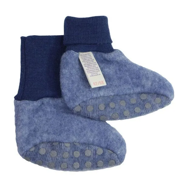 Cosilana Cosilana Baby Fleece Schühchen kbT Wolle Bio Baumwolle, Marine-melange, – Produktbild 1 von 1