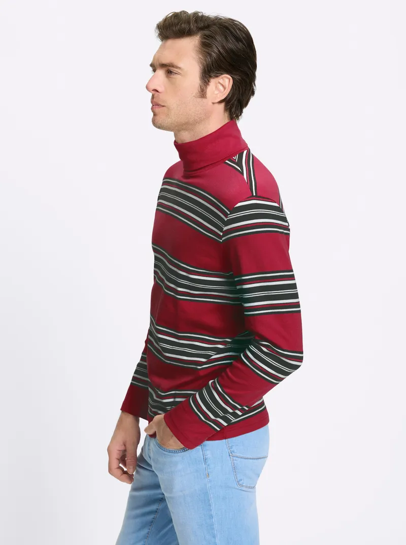 Catamaran Rollkragenshirt kirsche-gestreift, Kirsche-gestreift, – Produktbild 2 von 2