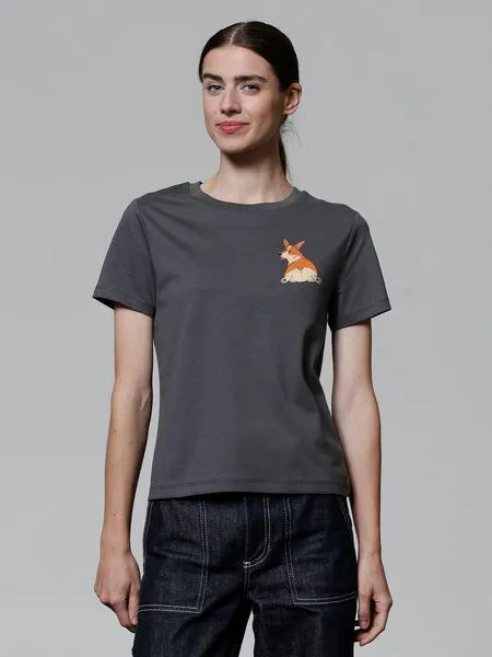 watapparel watapparel T-Shirt Frauen Corgi, Anthracite, – Produktbild 2 von 3