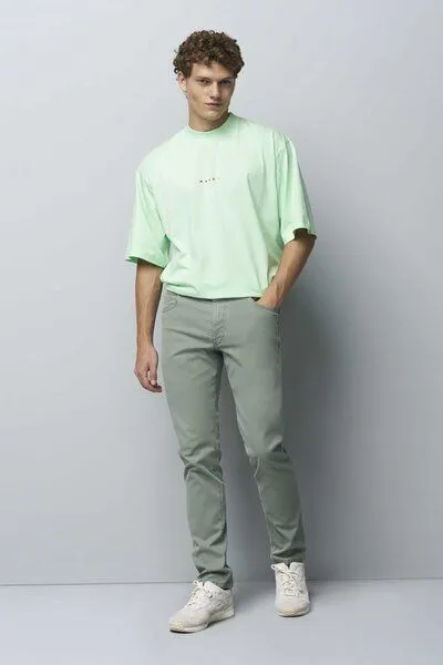 M 5 BY MEYER M 5 BY MEYER Baumwolle-Tencel Microstruktur Five Pocket, Grün (salbei), – Produktbild 2 von 5