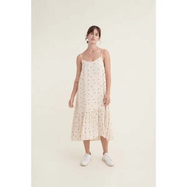 Basic Apparel Basic Apparel Kleid NEDEL mit feinem Blätterprint, Natur (birch), – Produktbild 1 von 1