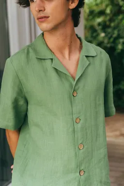 AmourLinen AmourLinen Herren vegan Set Loungewear Aspen Matcha Grün – Produktbild 1 von 1