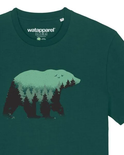 watapparel watapparel T-Shirt Unisex Waldbär, Glazed green, – Produktbild 3 von 3