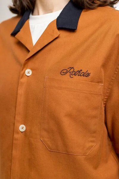 Rotholz Rotholz Bowling Hemd mit Kontrastkragen, Terracotta, – Produktbild 3 von 8