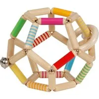 Goki goki Greifling Elastik Ball aus Holz, mit Glöckchen, bunt lackiert Durchmesser 11 cm – Produktbild 1 von 1