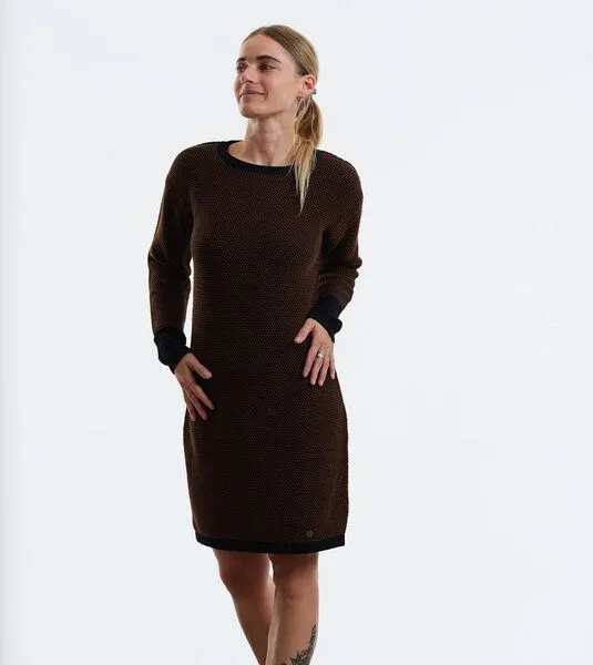 Gary Mash GARY MASH Strickkleid Lake Alma aus Biobaumwolle, Mélange (toffee-schwarz), – Produktbild 3 von 4