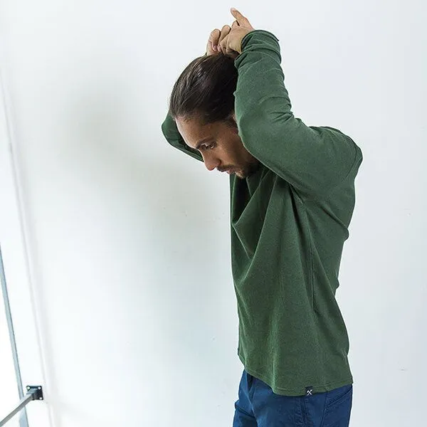 The Driftwood Tales The Driftwood Tales Basic Piqué Langarm Tshirt, Dunkelgrun, – Produktbild 3 von 4
