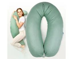 SEI Design Stillkissen Seitenschläferkissen XXL Babynest - Baby Erstausstattung Neugeborene, Schwangerschaftskissen 190x30 cm, Schwangerschaftskissen mit Bezug, Musselin Bezug 100% BIO Baumwolle – Produktbild 1 von 1