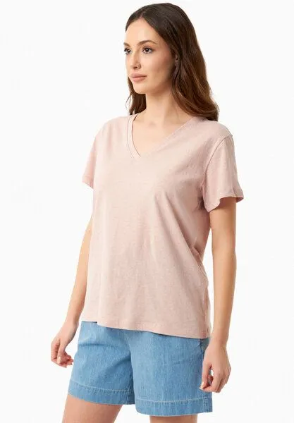 ORGANICATION ORGANICATION T-Shirt aus Bio-Baumwolle und Leinen, Pastel pink, – Produktbild 3 von 4