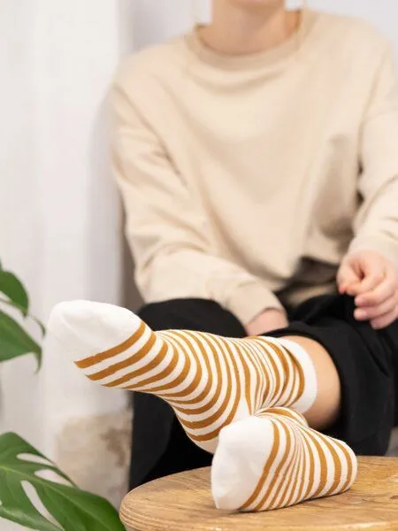 FUXBAU FUXBAU Streifensocken, Senfgelb, – Produktbild 2 von 4