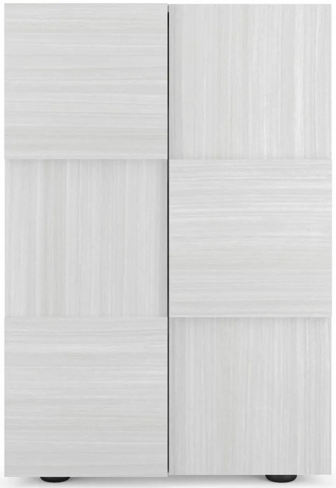 Home affaire Schuhschrank Dama Breite 78 cm, Höhe 116 cm, Schuhkommode, Front in 3D-Optik, 4 Einlegeböden, ca. 17 Paar Schuhe, Beige, – Produktbild 3 von 4