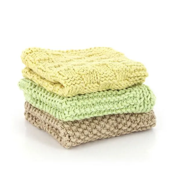 GLOBO Fair Trade GLOBO Fair Trade 3er Set Spültücher, Baumwolle, Lime (gelb), – Produktbild 1 von 2