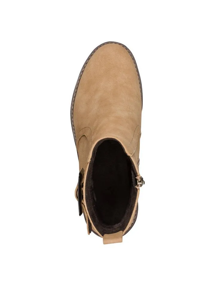 Marco Tozzi Marco Tozzi Vegan, MT FEEL ME mit Blockabsatz Blockabsatz Stiefelette Vegan, Beige, – Produktbild 2 von 4