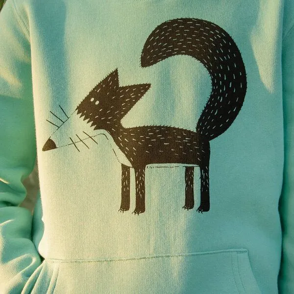 Cmig Cmig Kinder Hoodie Franzi Fuchs, Teal monstera (türkis), – Produktbild 2 von 4