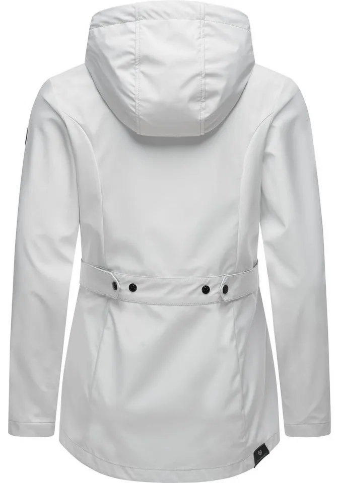 ragwear ragwear Softshelljacke Margge Shell wasserdichte Damen Übergangsjacke mit großer Kapuze, Weiß, – Produktbild 4 von 5