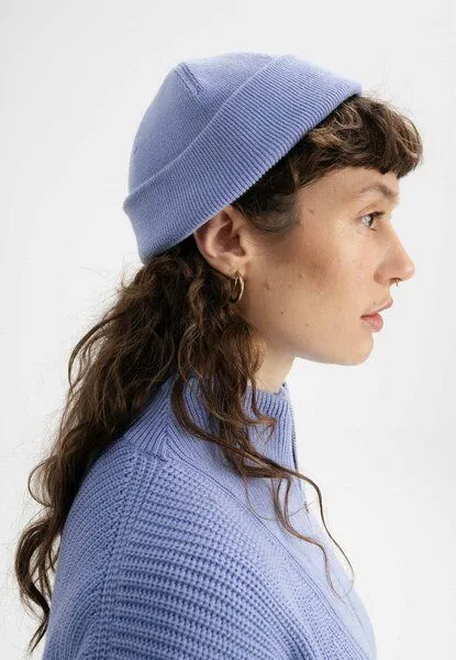 MELA MELA Feinstrick Mütze kurz Style LESH aus 100% Bio-Baumwolle, Forgetmenot, – Produktbild 4 von 4
