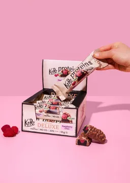 KoRo Vegan Protein Bar Deluxe Raspberry Choc | 12 x 55 g – Produktbild 1 von 1