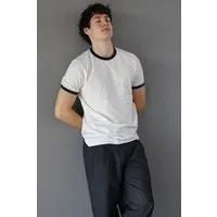 Kultgut Kultgut Biofair - T-Shirt mit Kontrastbund und verwaschenem Effekt – Produktbild 1 von 1