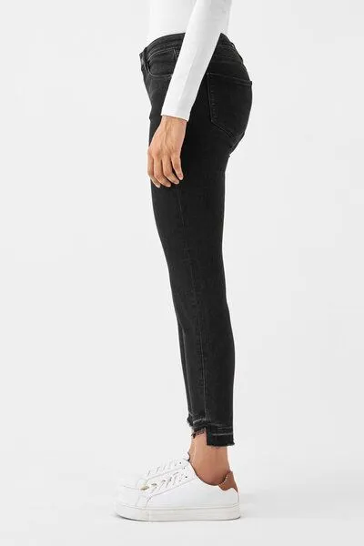 DAWN Damen Jeans MID SUN Slim Design Details DAWN Bio-Baumwolle, Black denim, – Produktbild 3 von 5