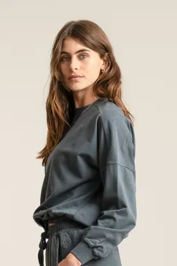 KOMODO KOMODO Damen vegan Sweatshirt Dawn Gewaschen Schwarz – Produktbild 1 von 1