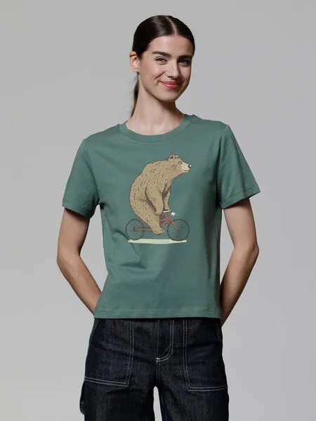 watapparel watapparel T-Shirt Frauen Fahrradbär, Green bay, – Produktbild 2 von 3