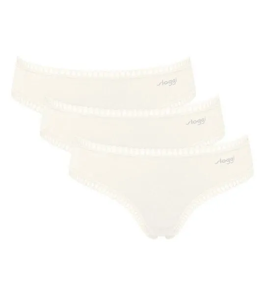 Sloggi Sloggi 3er Pack GO Crush Hipster Slip Bio-Baumwolle, Weiss, – Produktbild 1 von 3
