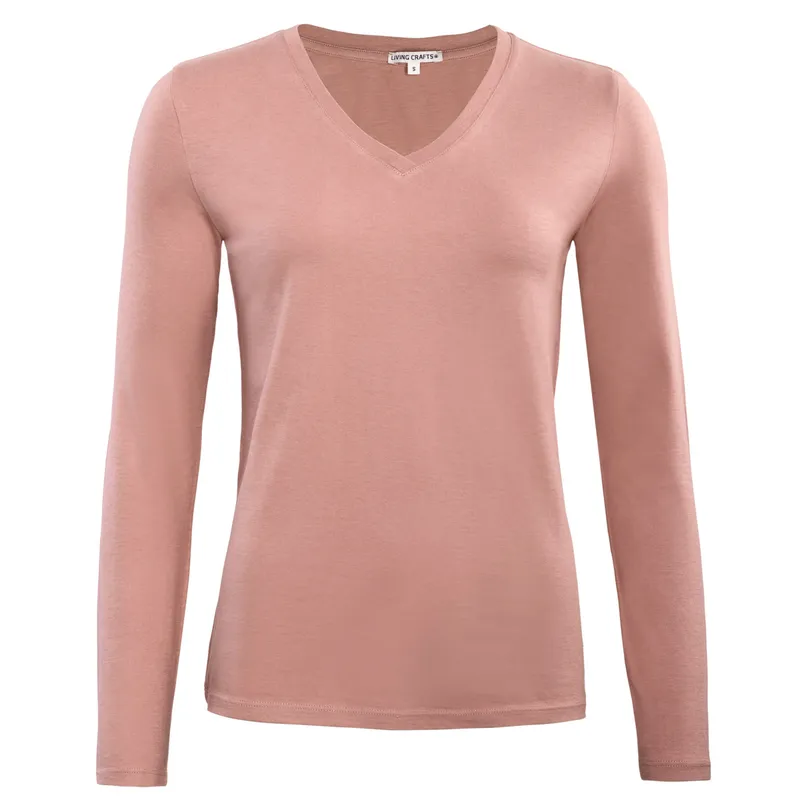 Living Crafts LIVING CRAFTS - Damen Langarm-Shirt - Pink (100% Bio-Baumwolle), Nachhaltige Mode, Bio Bekleidung, Pink, – Produktbild 4 von 4