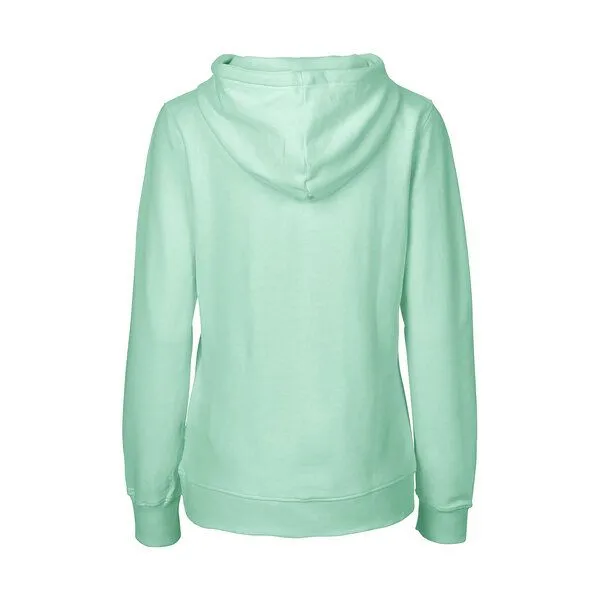 HANDGEDRUCKT HANDGEDRUCKT "Kosmokind" Frauen Zip Hoody Neutral, Dusty mint, – Produktbild 3 von 4