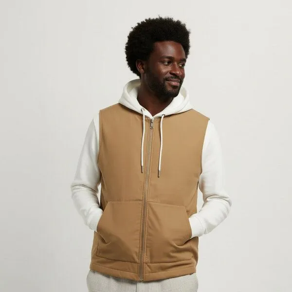 YTWOO YTWOO Unisex-Bodywarmer mit Teddykragen, Dark camel, – Produktbild 1 von 4