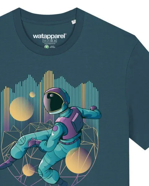 watapparel watapparel T-Shirt Unisex Techno Astronaut, Stargazer, – Produktbild 3 von 3