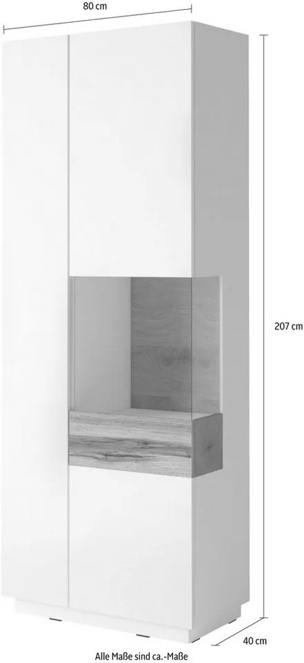 OTTO home Vitrine SILKE Höhe 207 cm, Weiß, – Produktbild 8 von 8