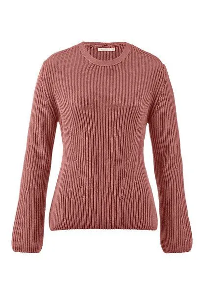 hessnatur hessnatur Strick Pullover Regular aus reiner Bio-Baumwolle, Rosenholz, – Produktbild 3 von 4