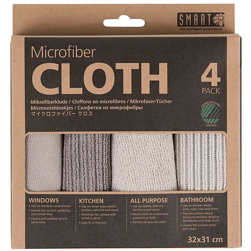 Smart Smart Microfaser Tücher 4er Pack Grau-Beige – Produktbild 1 von 1