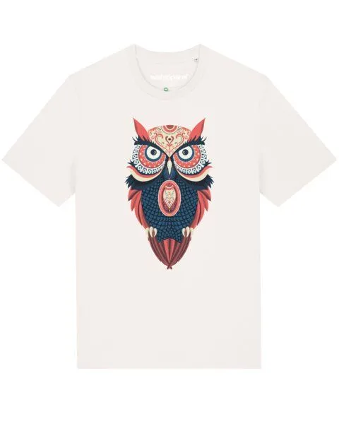 watapparel watapparel T-Shirt Unisex Colorful Owl, Off white, – Produktbild 1 von 4