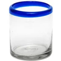 GLOBO Fair Trade GLOBO Fair Trade Glas REFRESCO aus Recyclingglas, mundgeblasen, verschiedene Designs, Blauer rand, – Produktbild 1 von 1