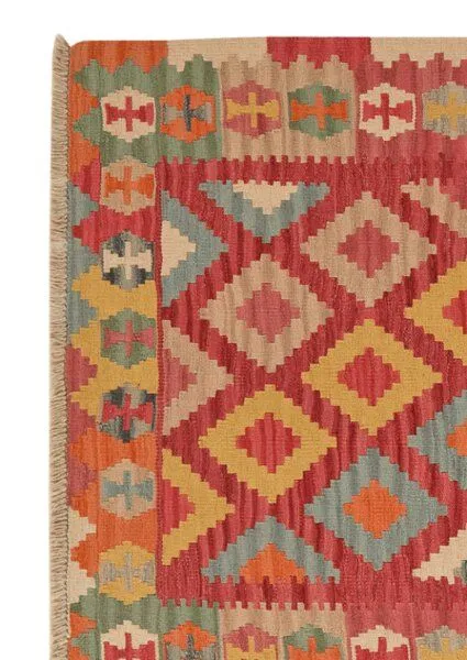 Rugtales Kelim Gashgai „Rugtales“ aus Schurwolle, Rosa, – Produktbild 4 von 4