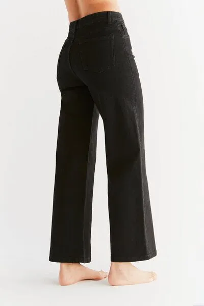 Evermind Evermind W's Wide Leg Jeans-WE1010, Coal black, – Produktbild 5 von 5