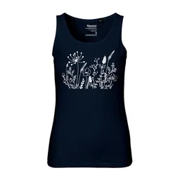 HANDGEDRUCKT HANDGEDRUCKT Frauen Tank Top "Wilde Wiese" aus 100% Bio Baumwolle (kbA) – Produktbild 1 von 1