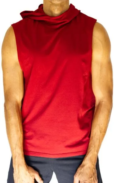 M23 M23 Herren Hoodie ärmellos Bio-Baumwolle, Modell "Kyle", Rot, – Produktbild 1 von 4