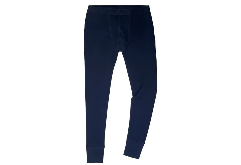 HERMKO Lange Unterhose 3570 ohne Eingriff, 100 % 100 % Bio-Baumwolle, Dehnbund, Blau, – Produktbild 1 von 5