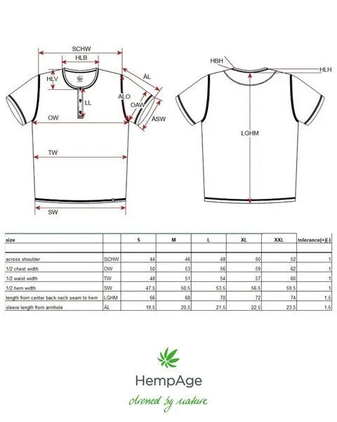 HempAge HempAge Herren Henley T-Shirt Hanf/Biobaumwolle, Titan(grau), – Produktbild 3 von 4
