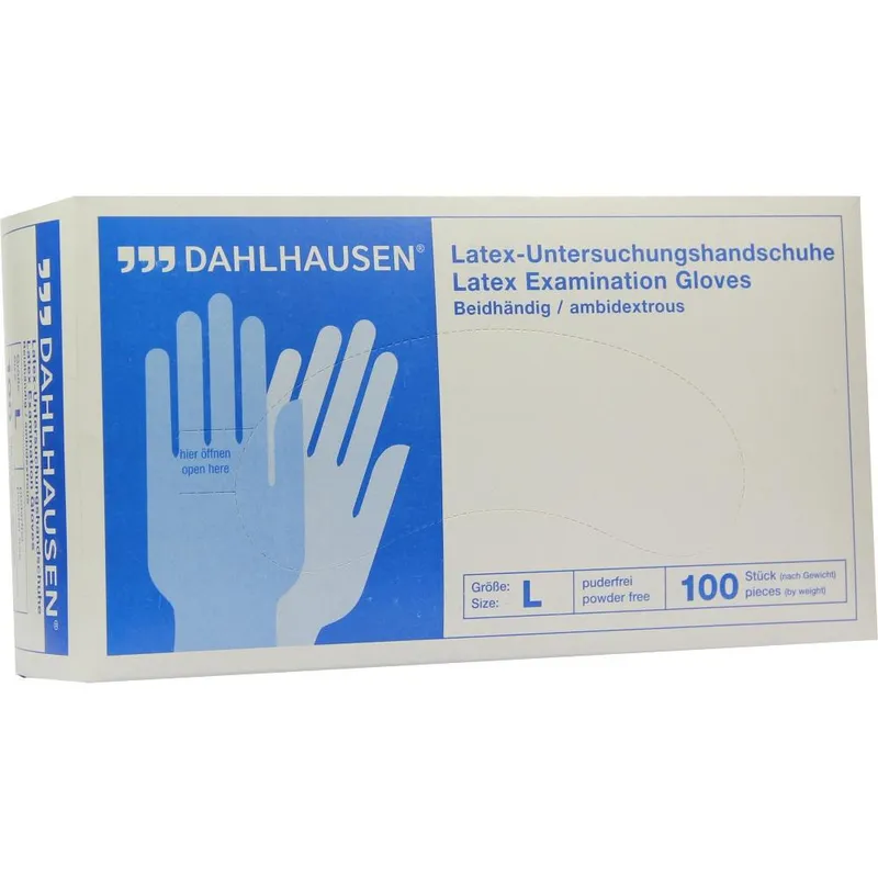 P. J. Dahlhausen HANDSCHUHE Latex ungepudert Gr.L 100 St Handschuhe – Produktbild 1 von 1
