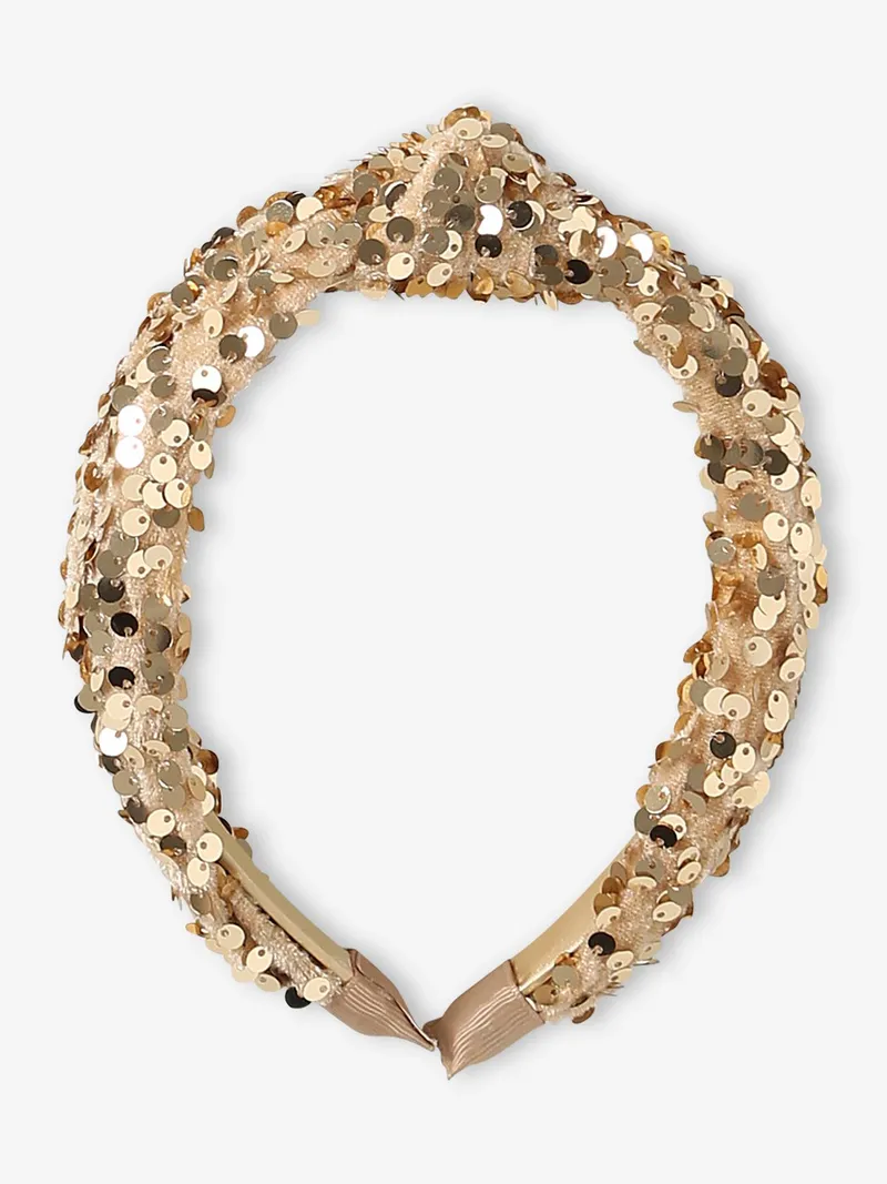 Vertbaudet Haarreif mit Pailletten Mädchen, Gold, – Produktbild 2 von 3