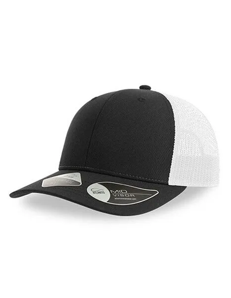 Atlantis Headwear Atlantis Headwear Bryce Mesh Cap zweifarbig aus Recyceltem Polyester, Schwarz/weiß, – Produktbild 1 von 2